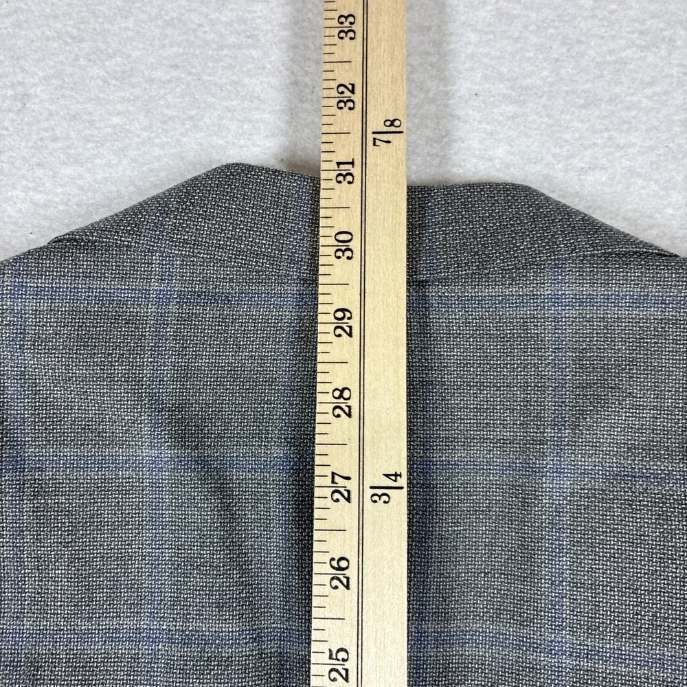 Brooks Brothers Regent Sit Jacket Unstructure 44R Gray Windowpane Reda Wool FLAW